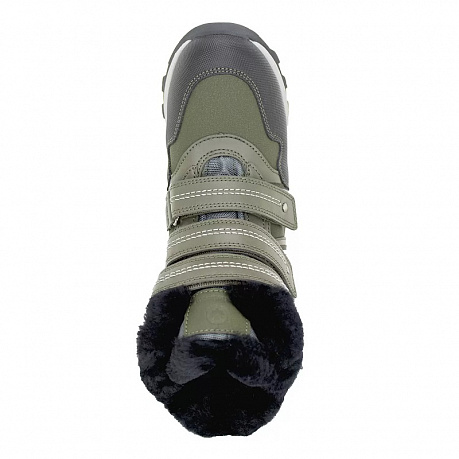 Полусапожки ортопедические Ортобум с мехом для мальчиков 63395-43 кедрово-зеленые. Изображение 3 из 7