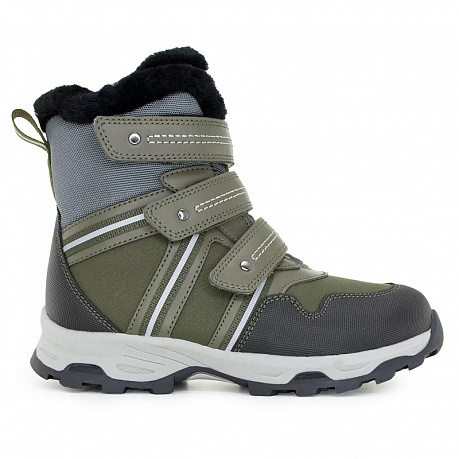 Полусапожки ортопедические Ортобум с мехом для мальчиков 63395-43 кедрово-зеленые. Изображение 2 из 7